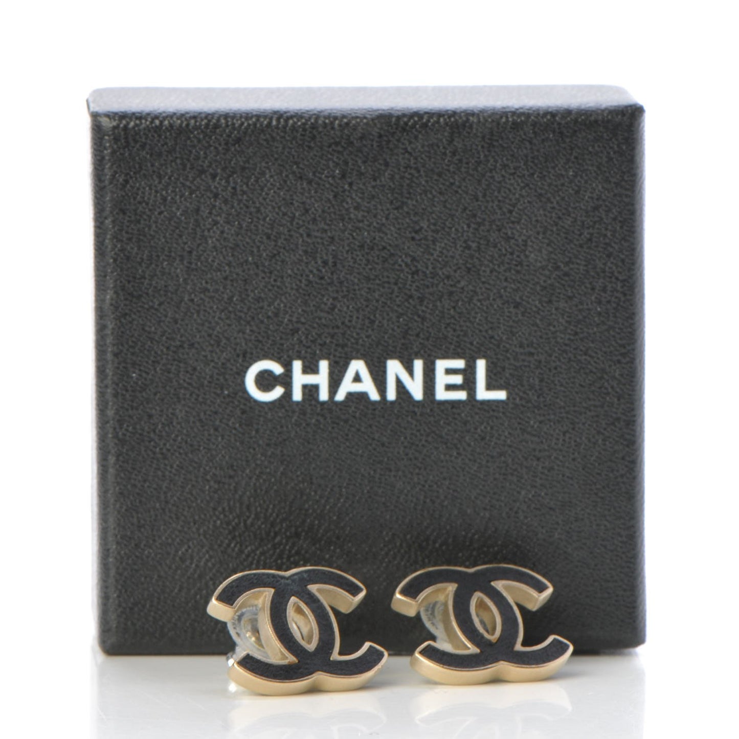 Lambskin CC Earrings Black