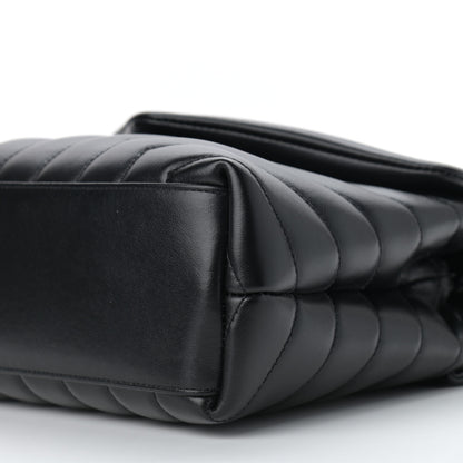 Saint Laurent Calfskin Y Quilted Monogram Small Loulou Chain Satchel Black 10 of 11