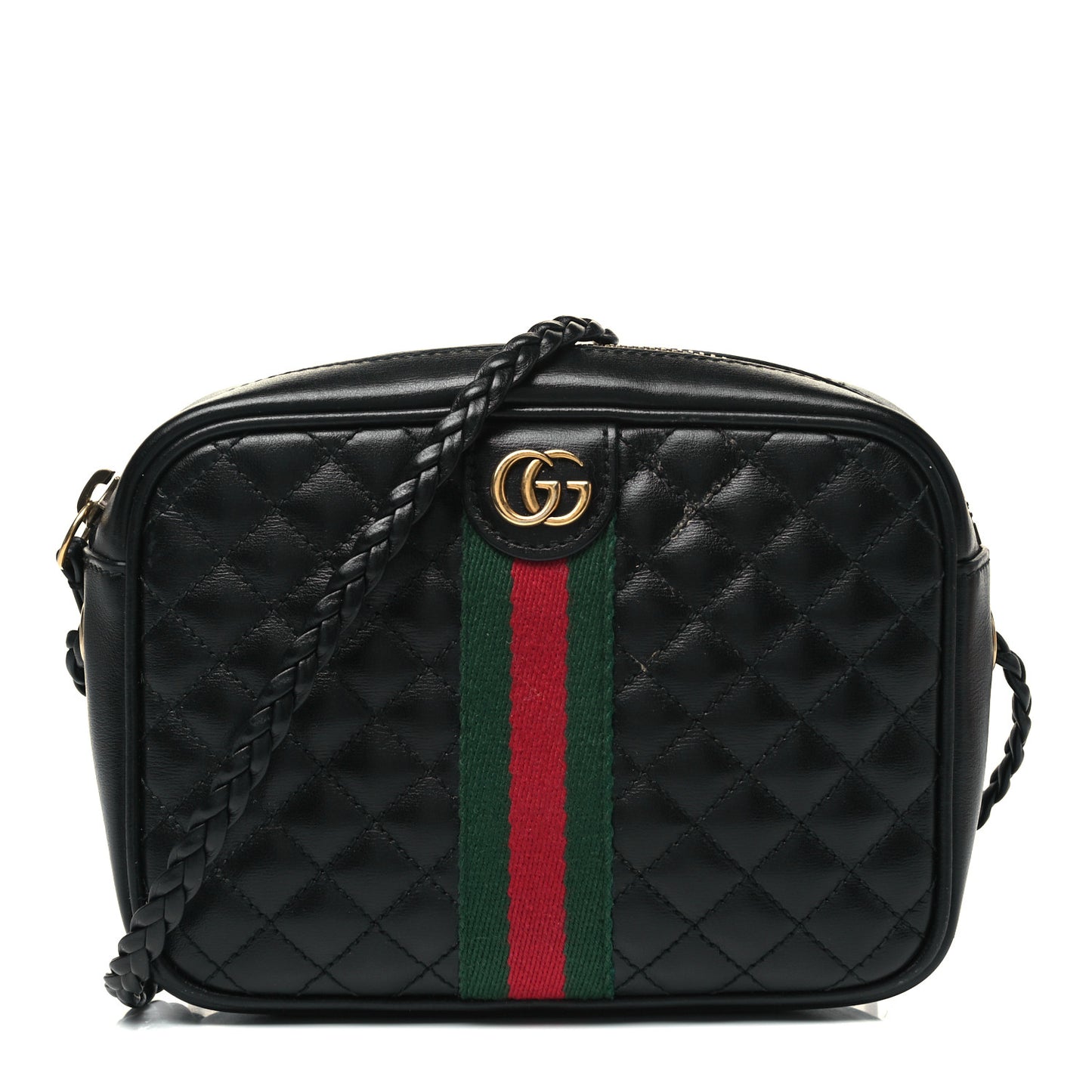 Calfskin Trapuntata Web Mini GG Shoulder Bag Black
