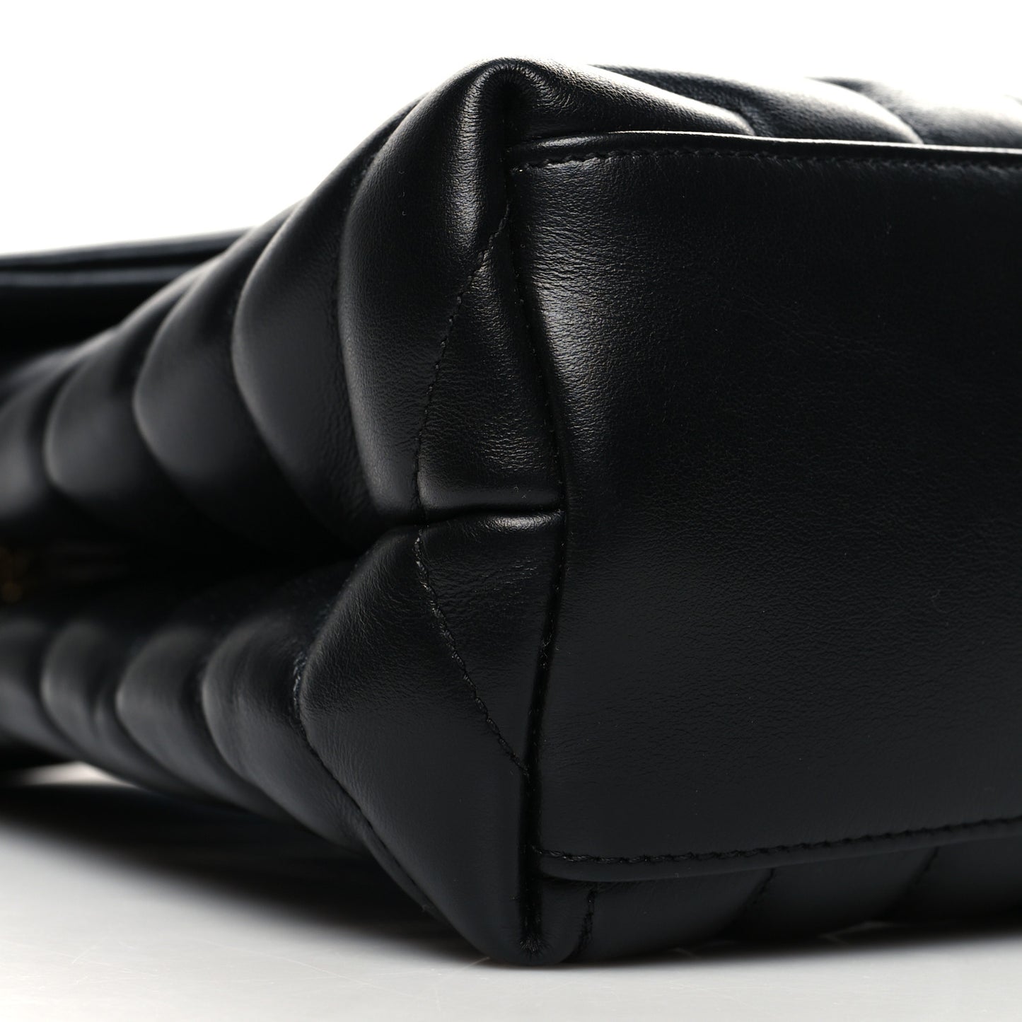 Calfskin Y Quilted Monogram Medium Loulou Chain Satchel Black
