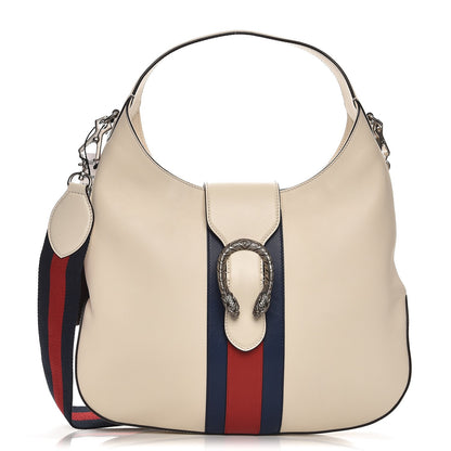 Gucci Calfskin Web Stripe Medium Dionysus Hobo White 1 of 8
