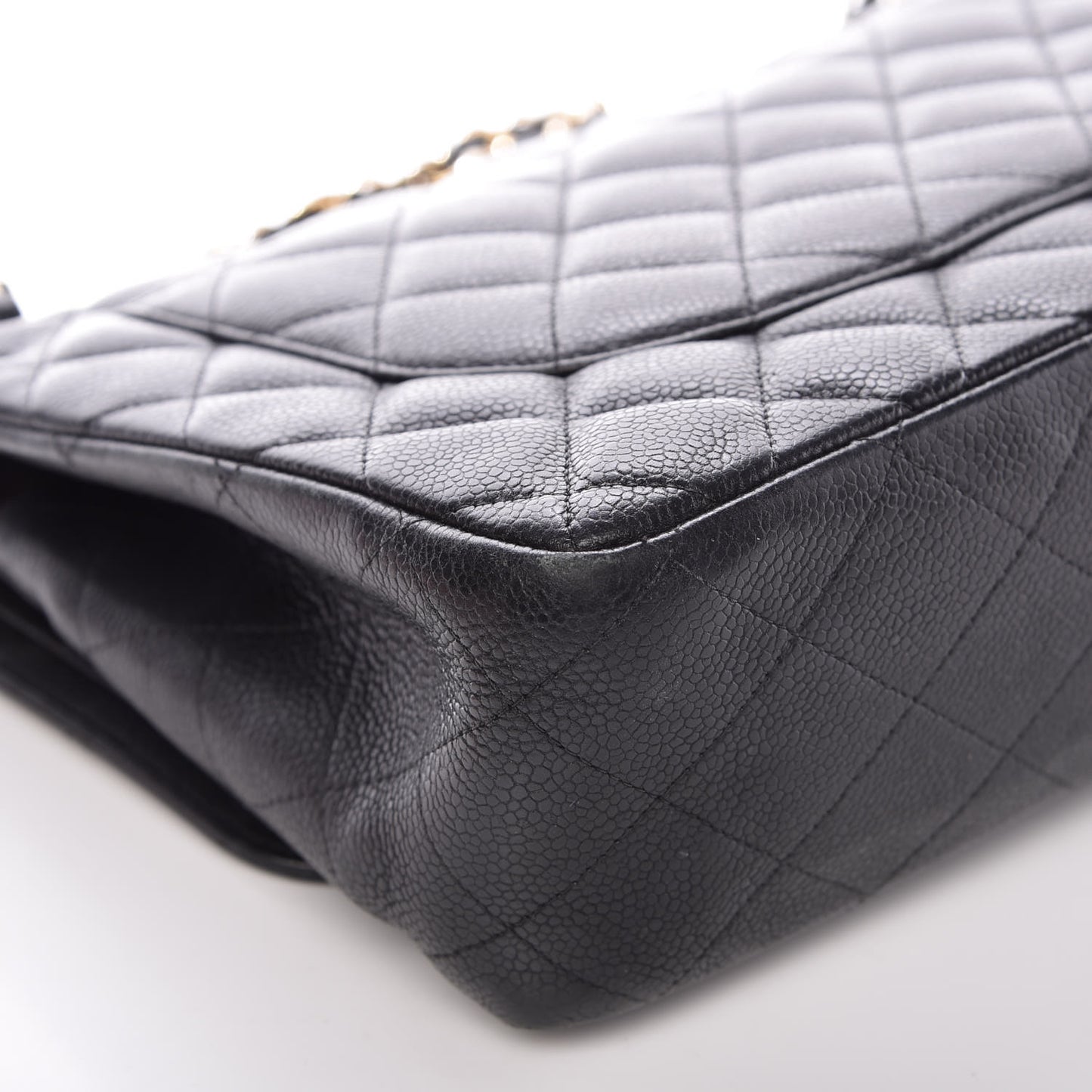 Caviar Quilted Jumbo Double Flap Black
