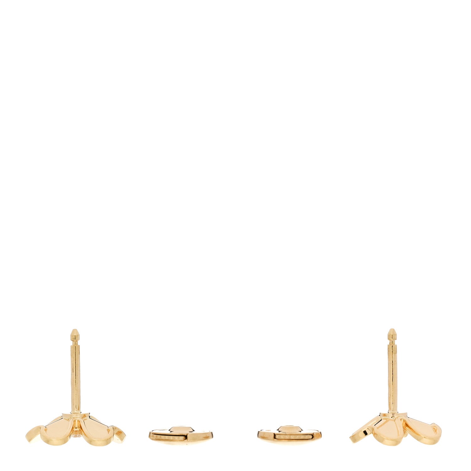 Van Cleef & Arpels 18K Yellow Gold Diamond Mini Frivole Earrings 3 of 5