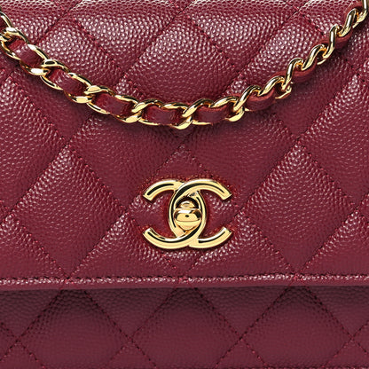 Chanel Caviar Quilted Timeless Charm Mini Flap Burgundy 9 of 12