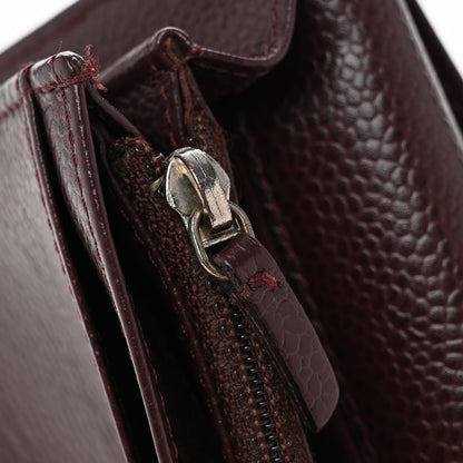 Chanel Caviar Timeless CC Yen Wallet Burgundy 8 of 9