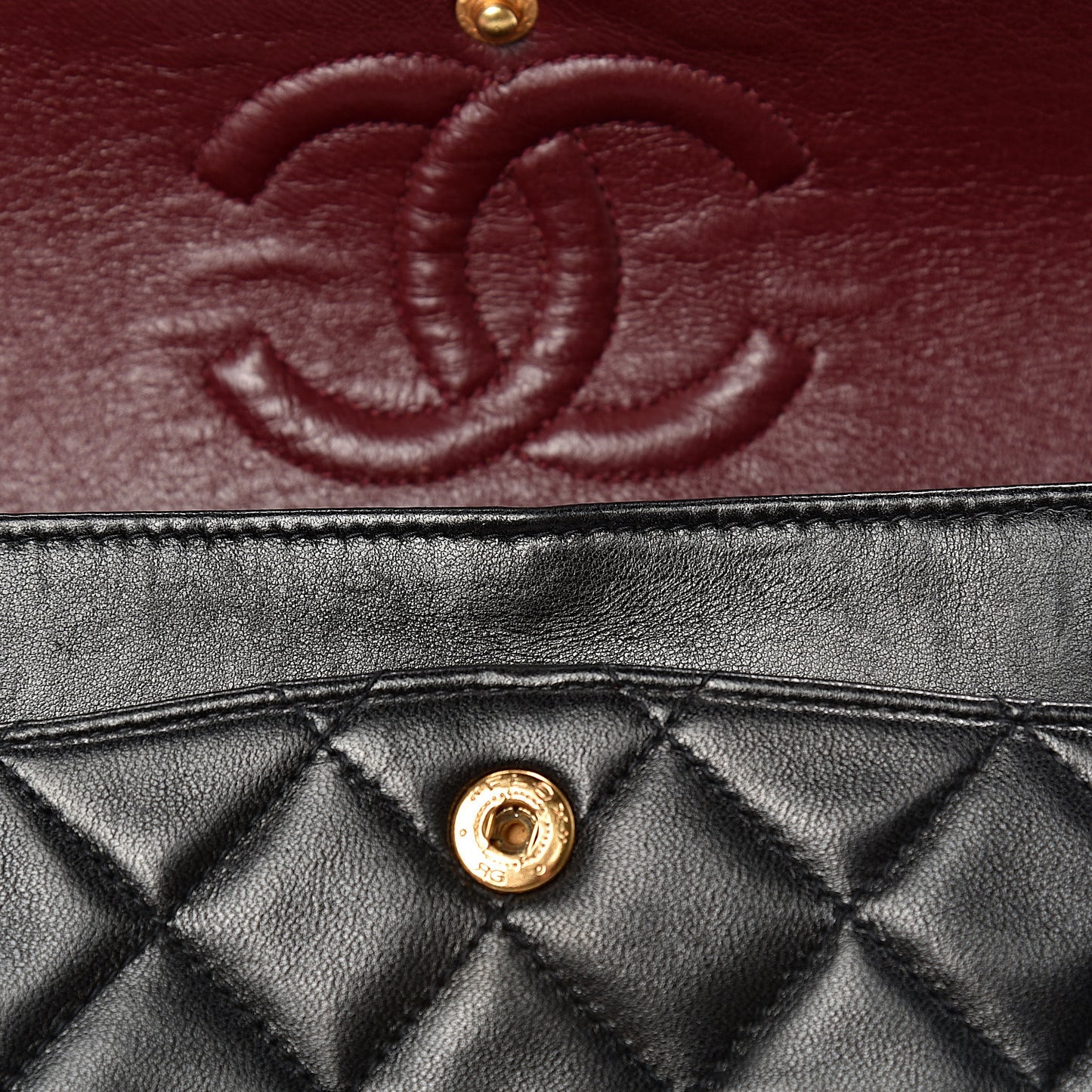 Lambskin Quilted Small Double Flap Black