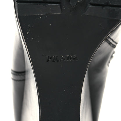 Prada Vitello Wedge Ankle Boots 39.5 Black 7 of 10