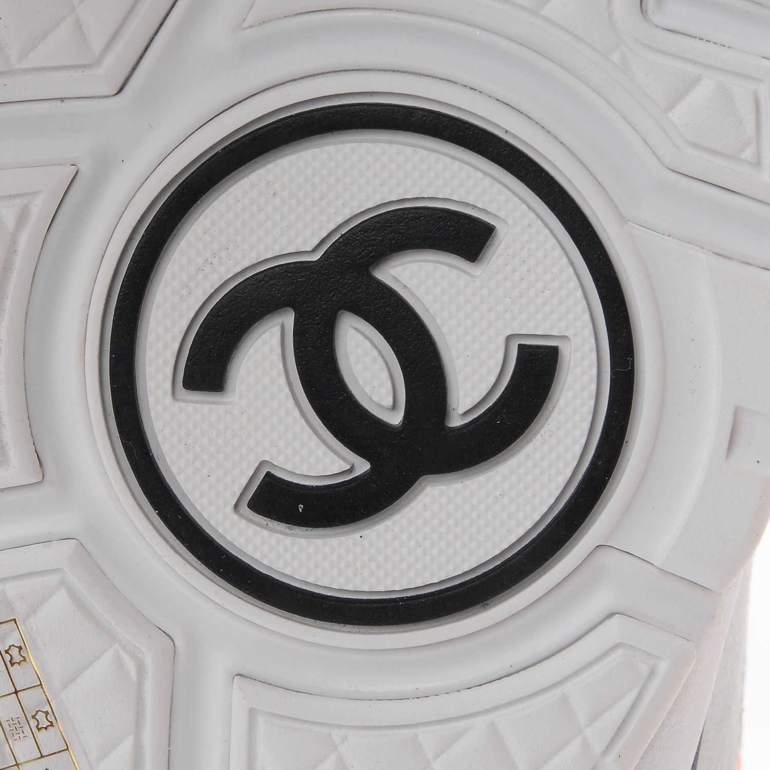 Chanel Suede Calfskin Lambskin Neoprene High Top CC Sneakers 38.5 White Fluo Orange 6 of 10