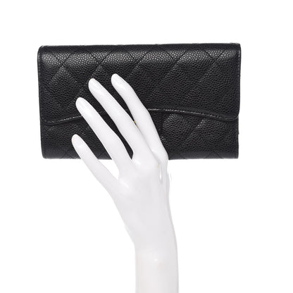 Chanel Caviar Quilted Large Flap Wallet Black 2 of 12