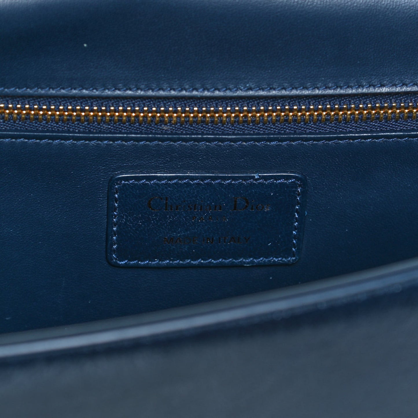 Shiny Crinkled Lambskin 30 Montaigne Flap Bag Indigo