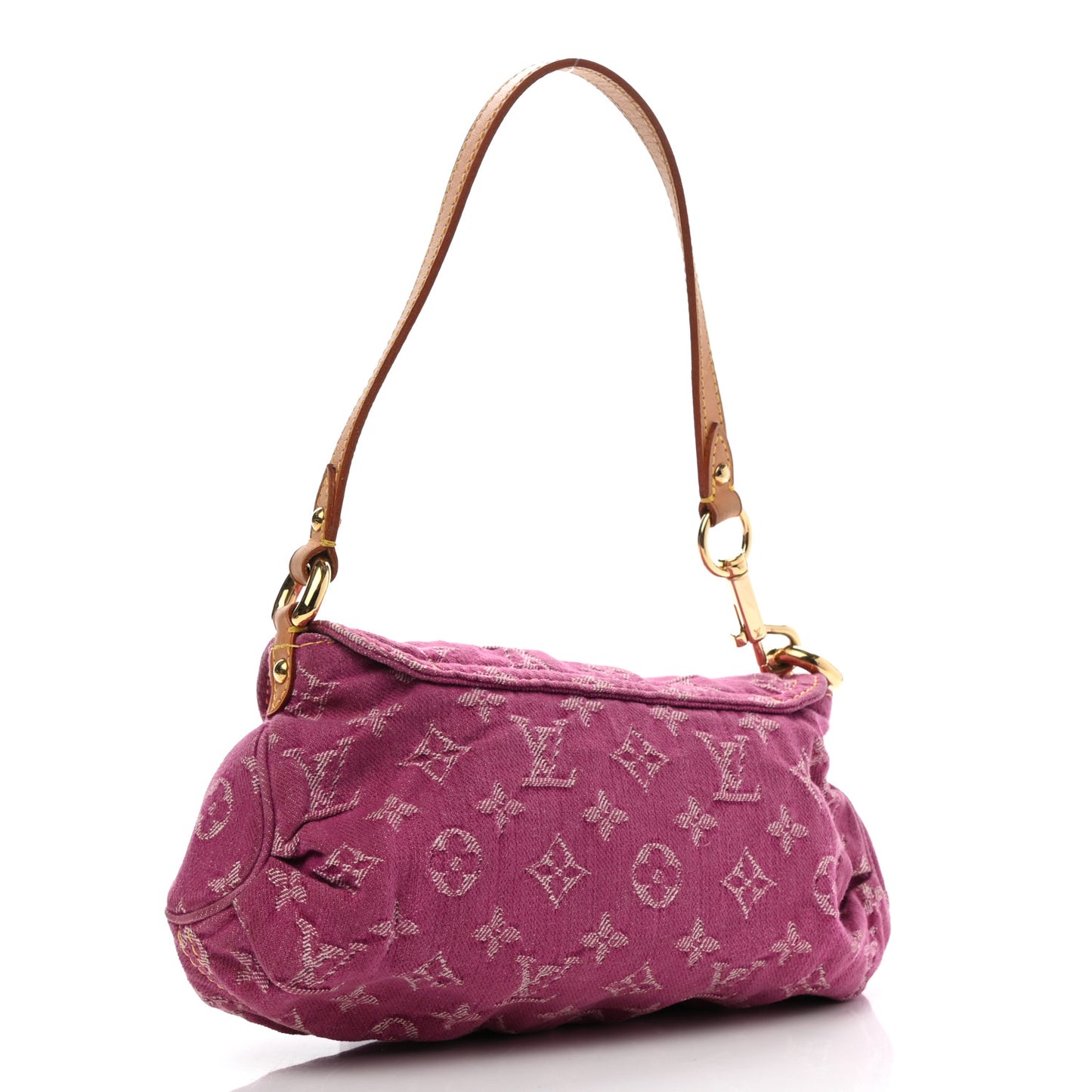 Monogram Denim Mini Pleaty Fuchsia