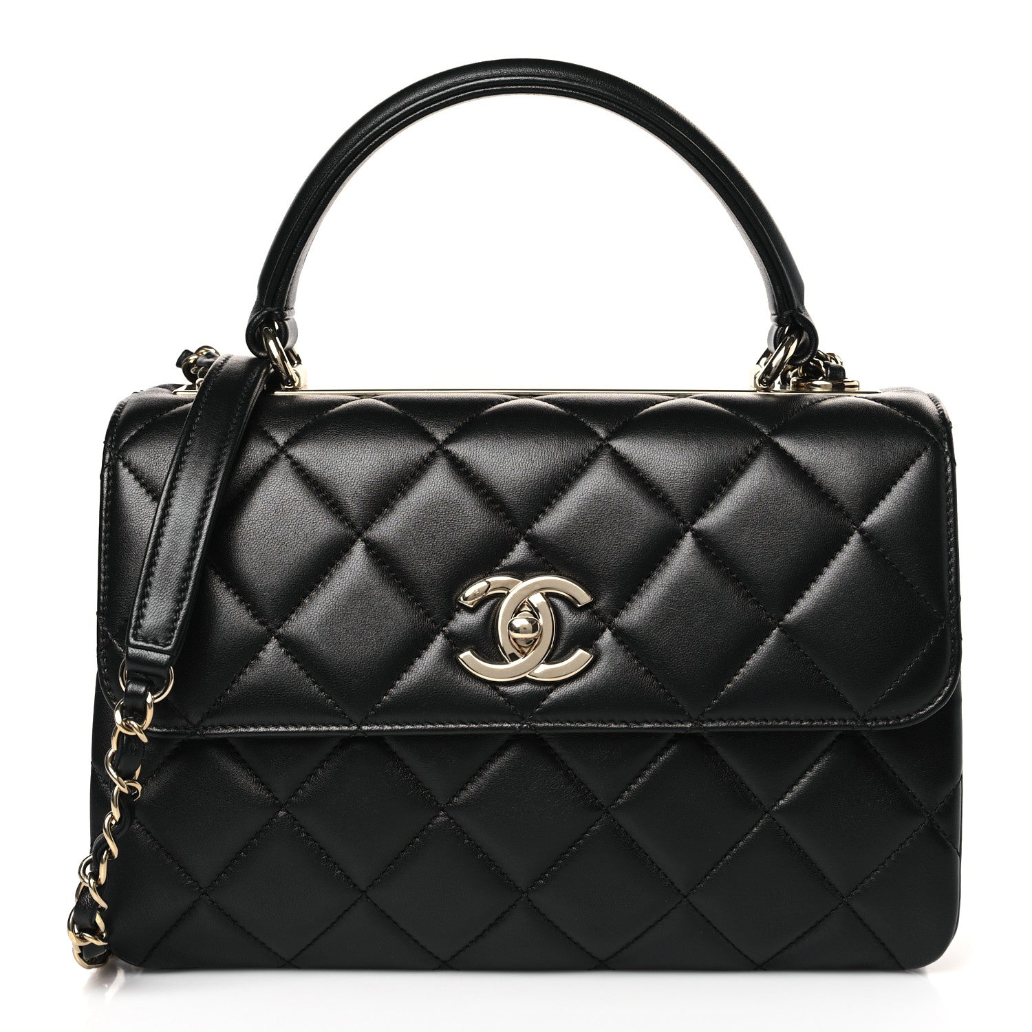 Chanel Lambskin Quilted Small Trendy CC Dual Handle Flap Bag Black 1 of 9
