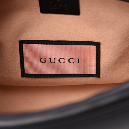 Gucci Calfskin Matelasse GucciGhost Medium GG Marmont Chain Shoulder Bag Black New Acquamarine 5 of 10
