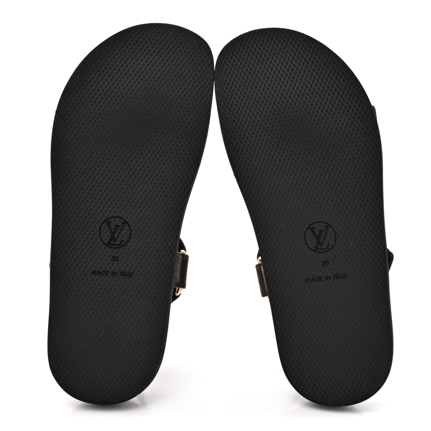 Monogram LV Sunset Comfort Flat Sandals 38 Cacao Brown