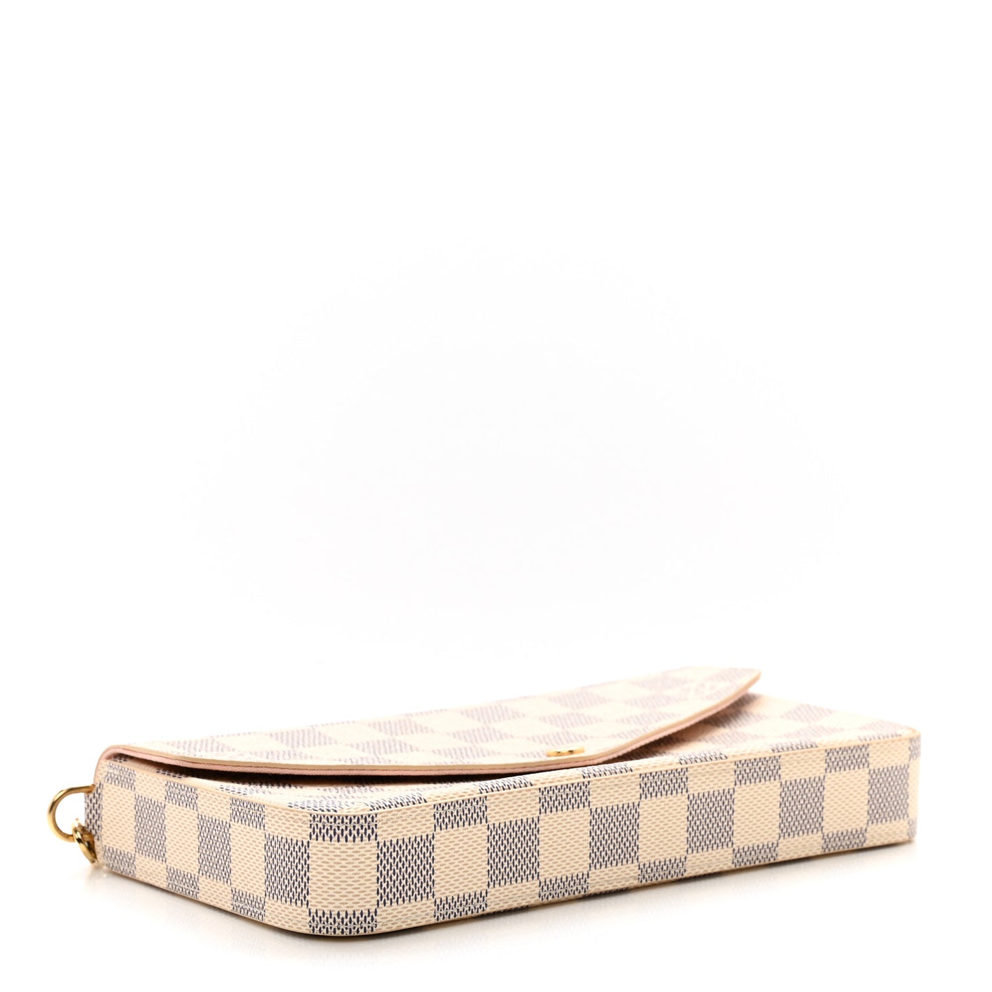 Damier Azur Pochette Felicie Chain Wallet Rose Ballerine