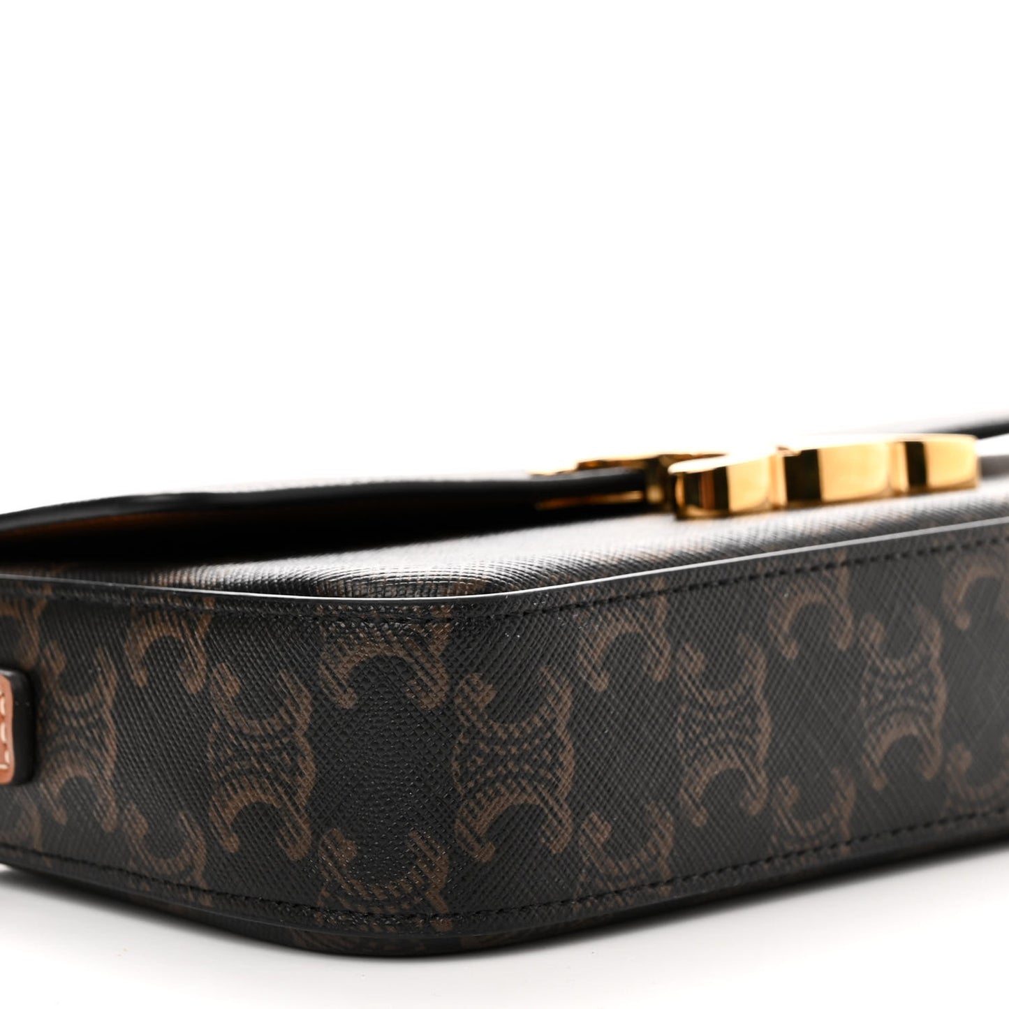 Triomphe Canvas Calfskin Ava Shoulder Bag Tan