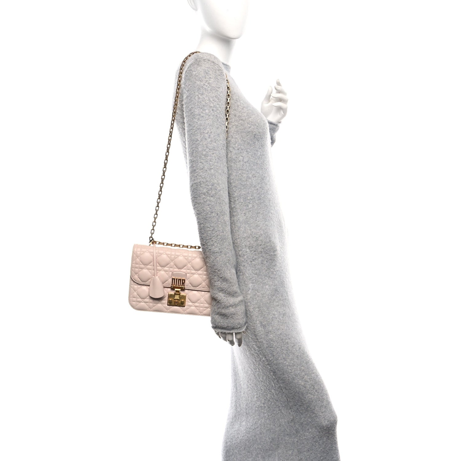Christian Dior Lambskin Cannage Large Dioraddict Flap Rose Poudre 3 of 10