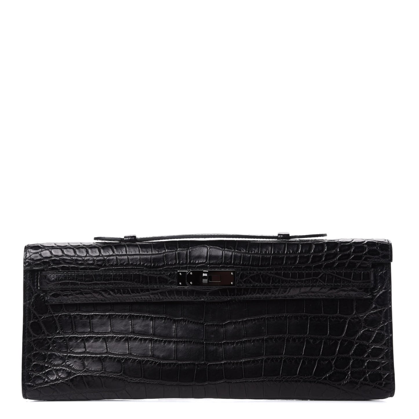 Matte Niloticus Crocodile Kelly Cut Pochette So Black
