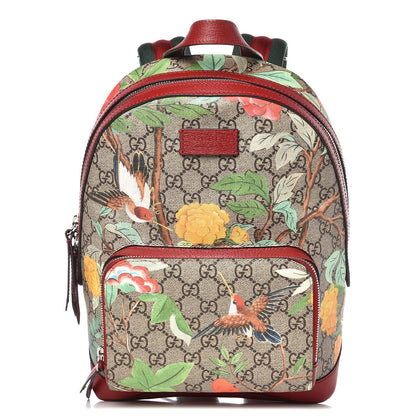 Gucci GG Supreme Monogram Tian Web Small Day Backpack Beige Multicolor Red 1 of 8