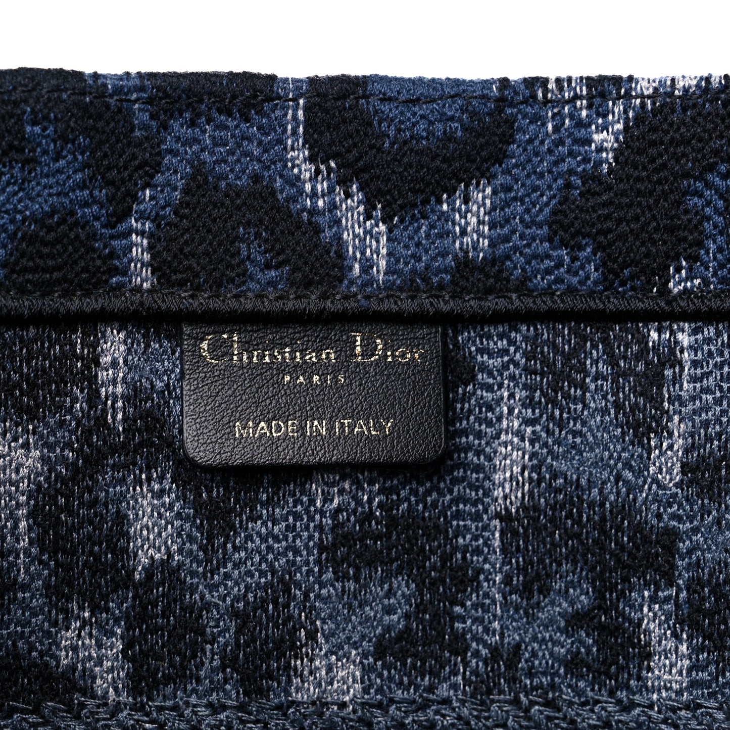 Canvas Mizza Embroidered Medium Leopard Book Tote Blue