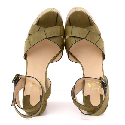 Christian Louboutin Cario Leaf Super Mariza 130 Sandals 40 Kaki 2 of 11