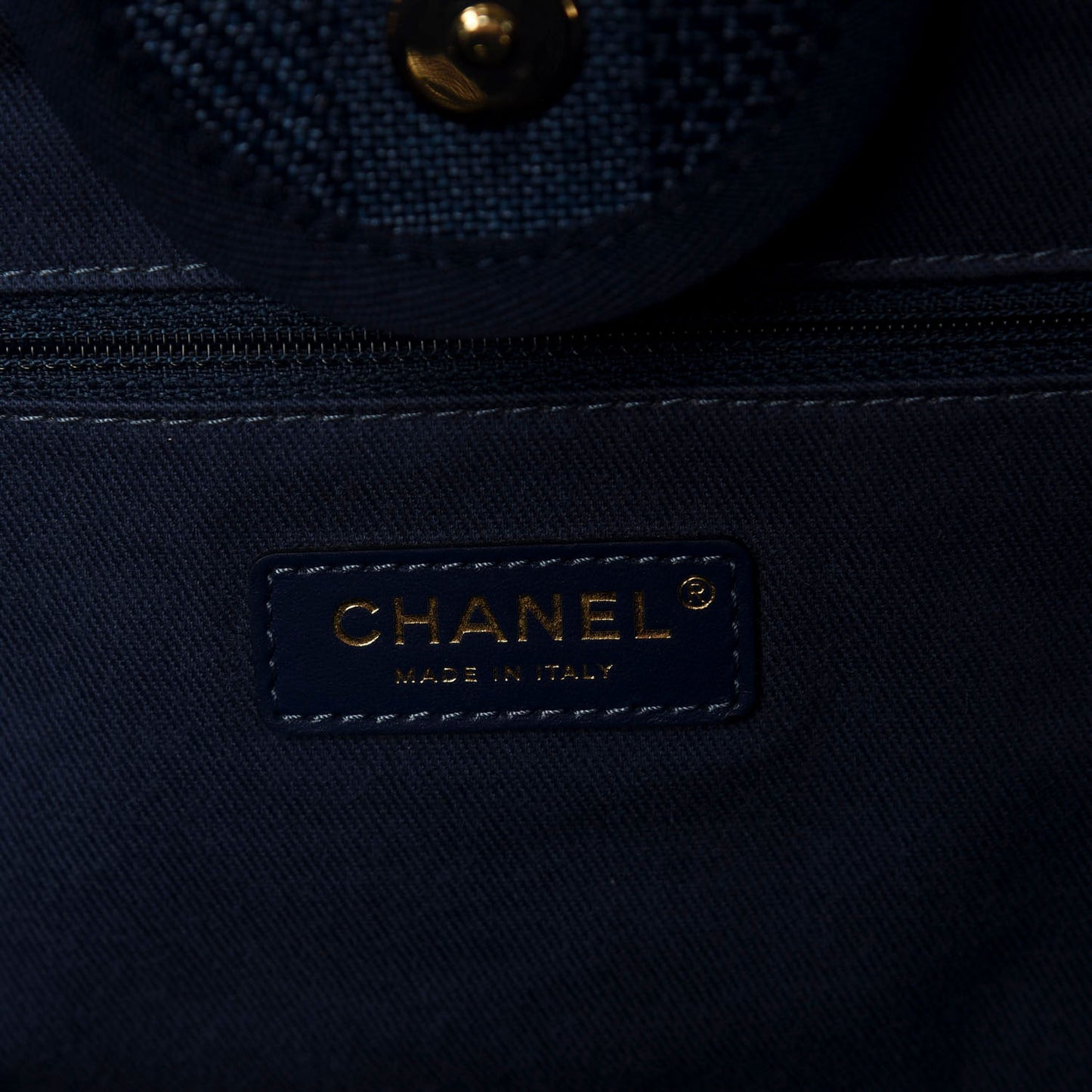 Mixed Fibers Striped Medium Deauville Tote Navy Blue