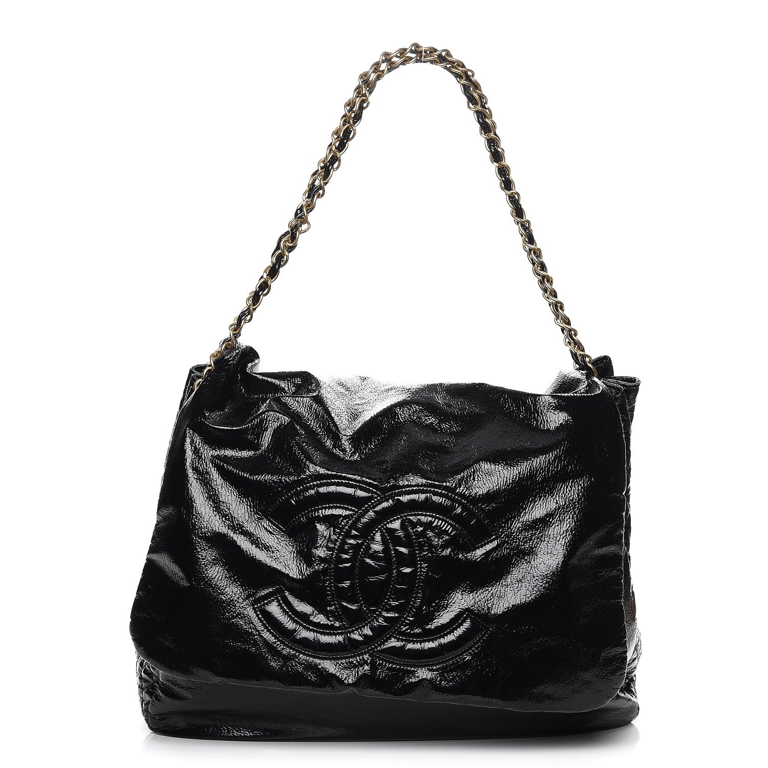 Chanel Vinyl XL Rock and Chain Flap Black 1 of 7