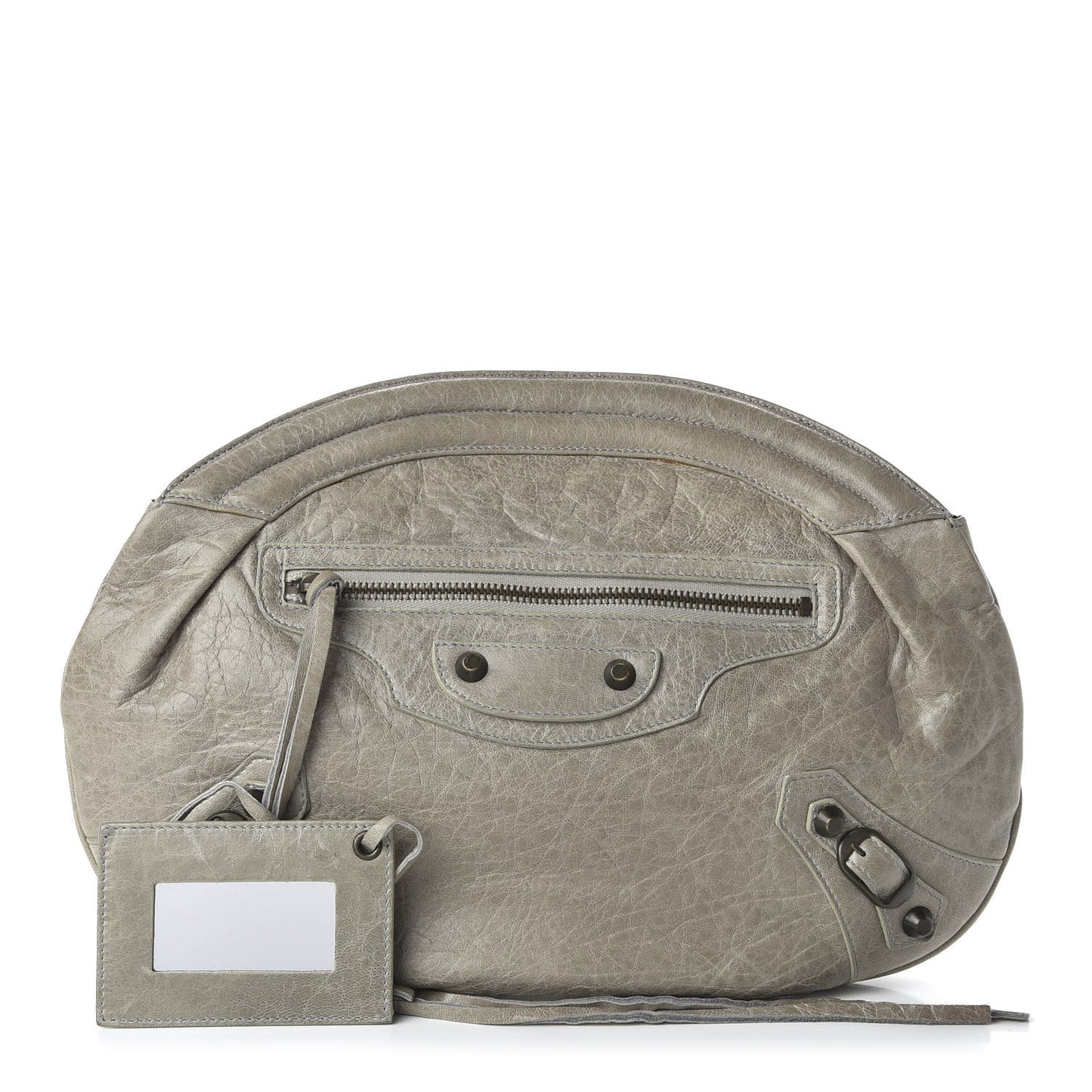 Chevre Classic Hardware Oval Clutch Praline