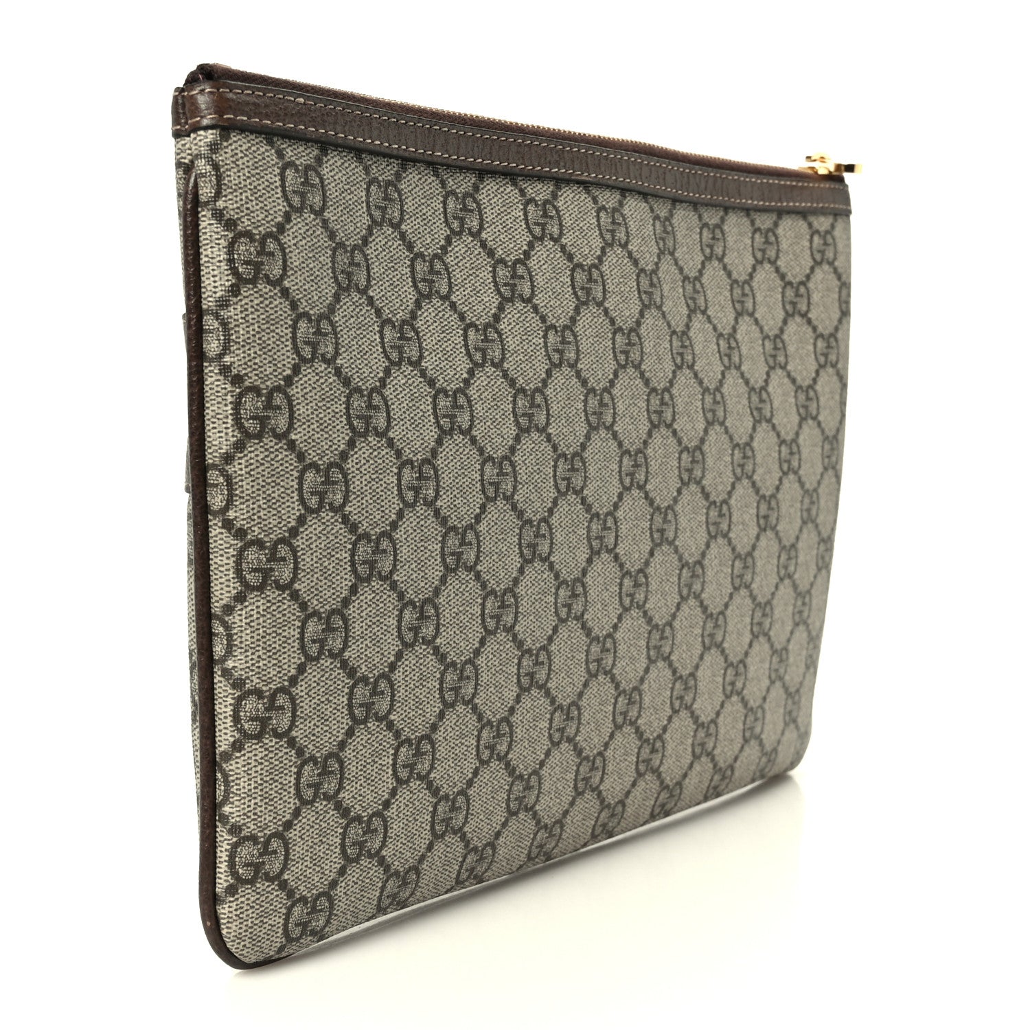Gucci GG Supreme Monogram Large Ophidia Pouch Clutch Brown 1828618