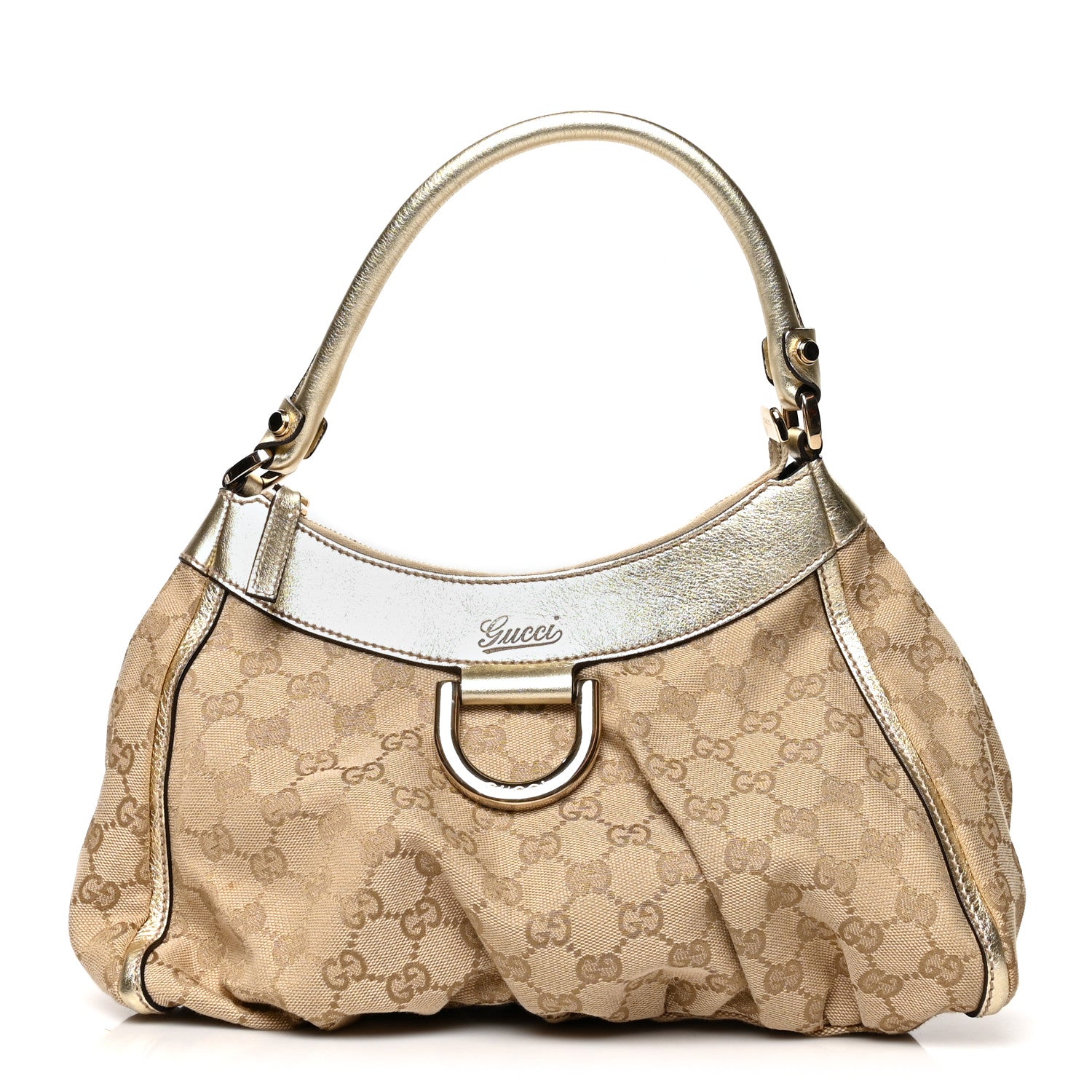 Gucci Monogram Medium D Gold Hobo Gold 1 of 15