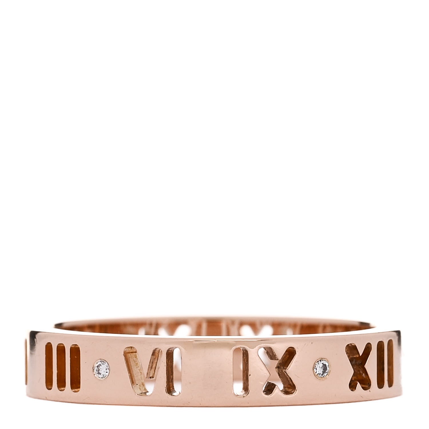 Tiffany 18K Rose Gold Diamond Atlas Pierced Ring 53 6.25 1 of 4