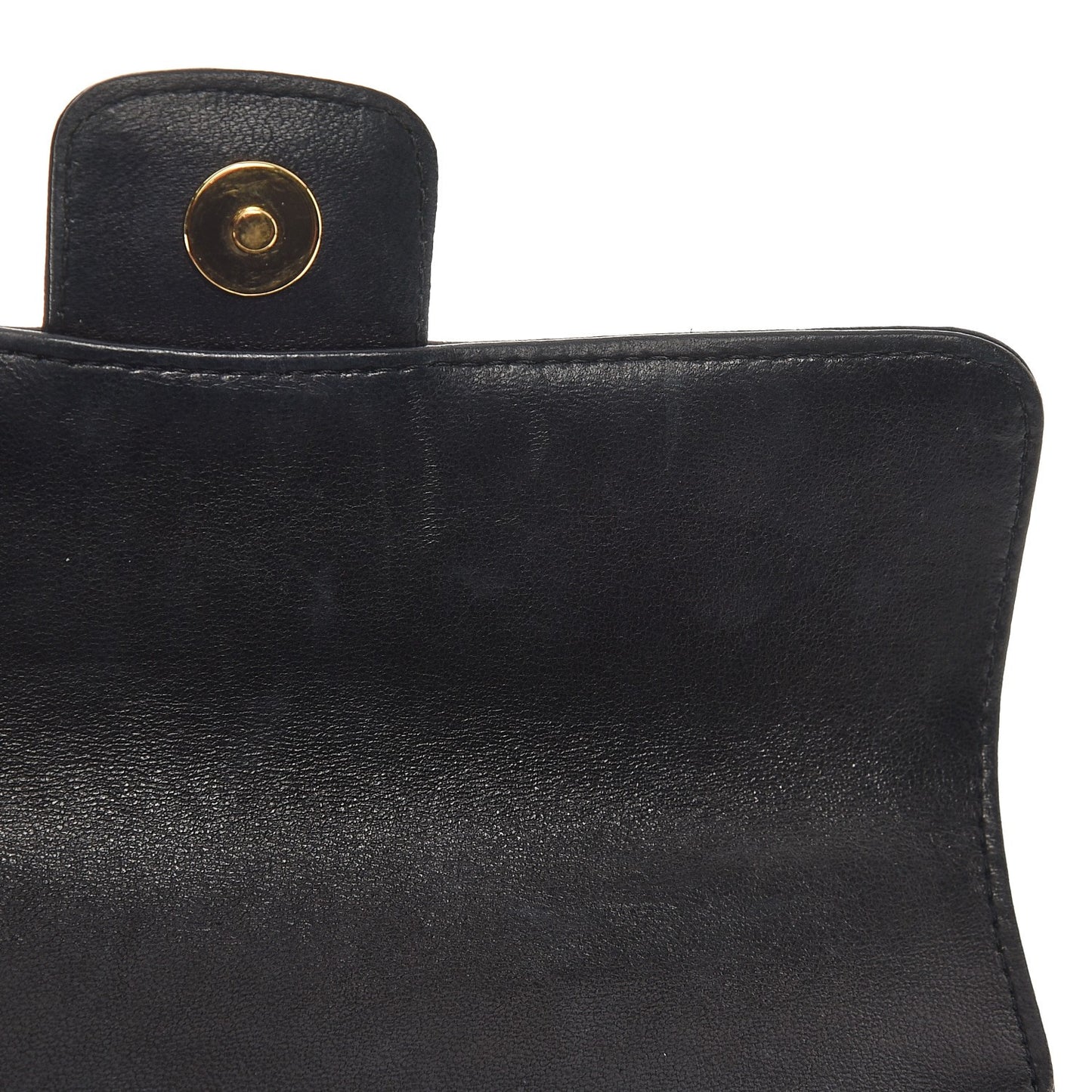 Lambskin Quilted Mini Chocolate Bar Camellia Flap Black