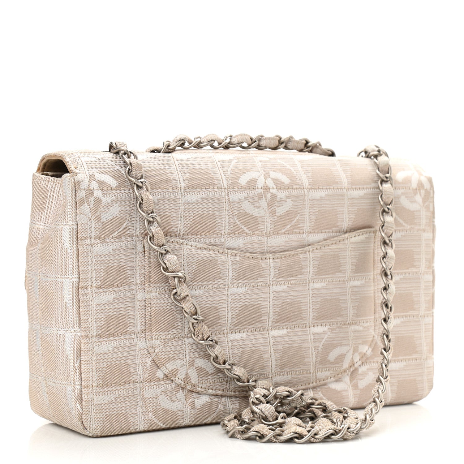 Chanel Nylon Medium Travel Flap Light Beige 3 of 12
