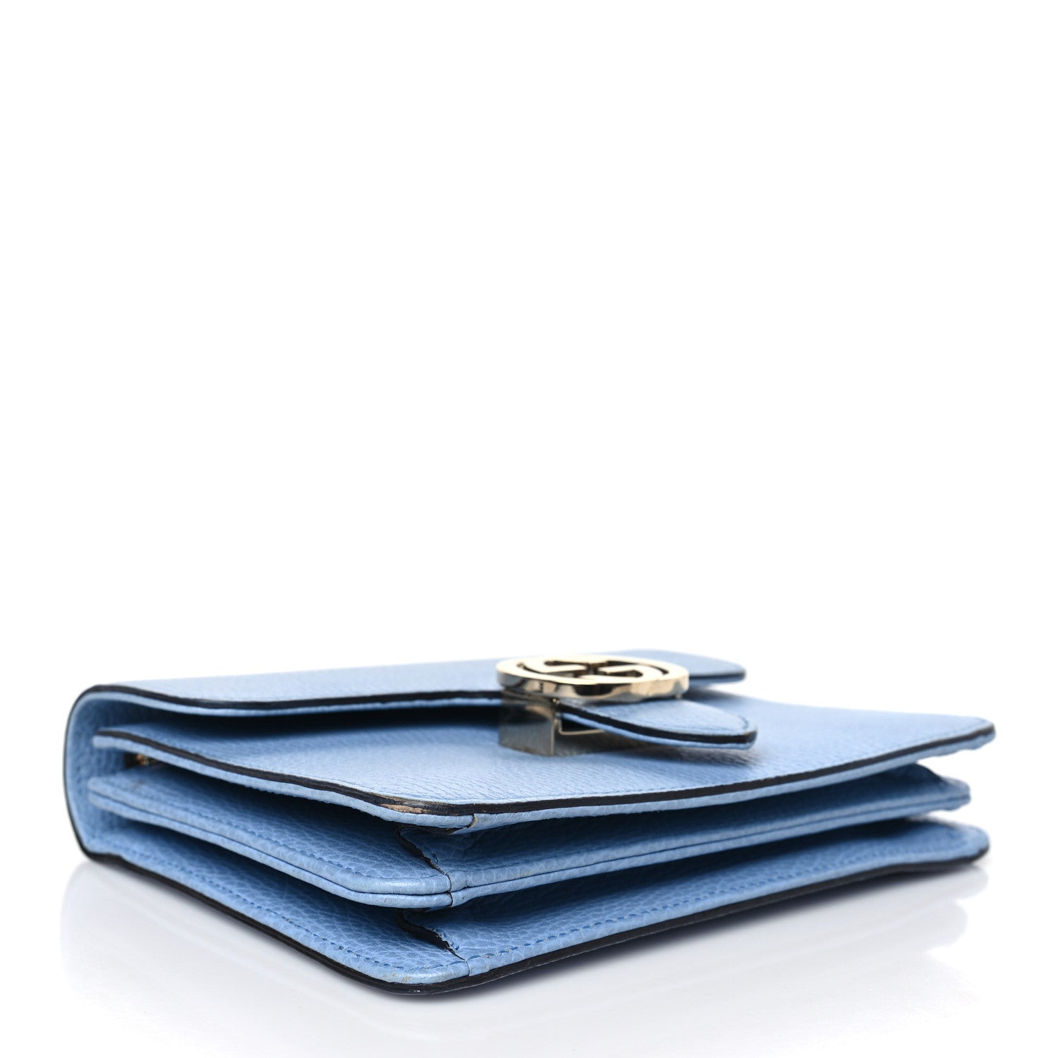 Gucci Dollar Calfskin Small Interlocking G Shoulder Bag Mineral Blue 6 of 16