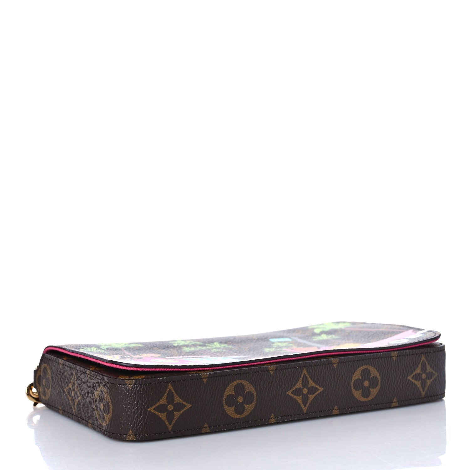 Louis Vuitton Monogram 2021 Christmas Animation Hollywood Pochette Felicie Chain Wallet Fuchsia 5 of 10
