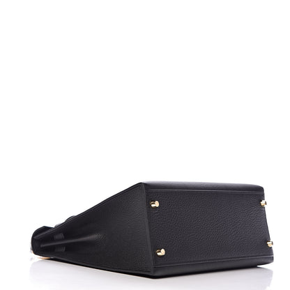 Hermes Togo Kelly Horseshoe Sellier 32 Black Vert Fonce 5 of 41