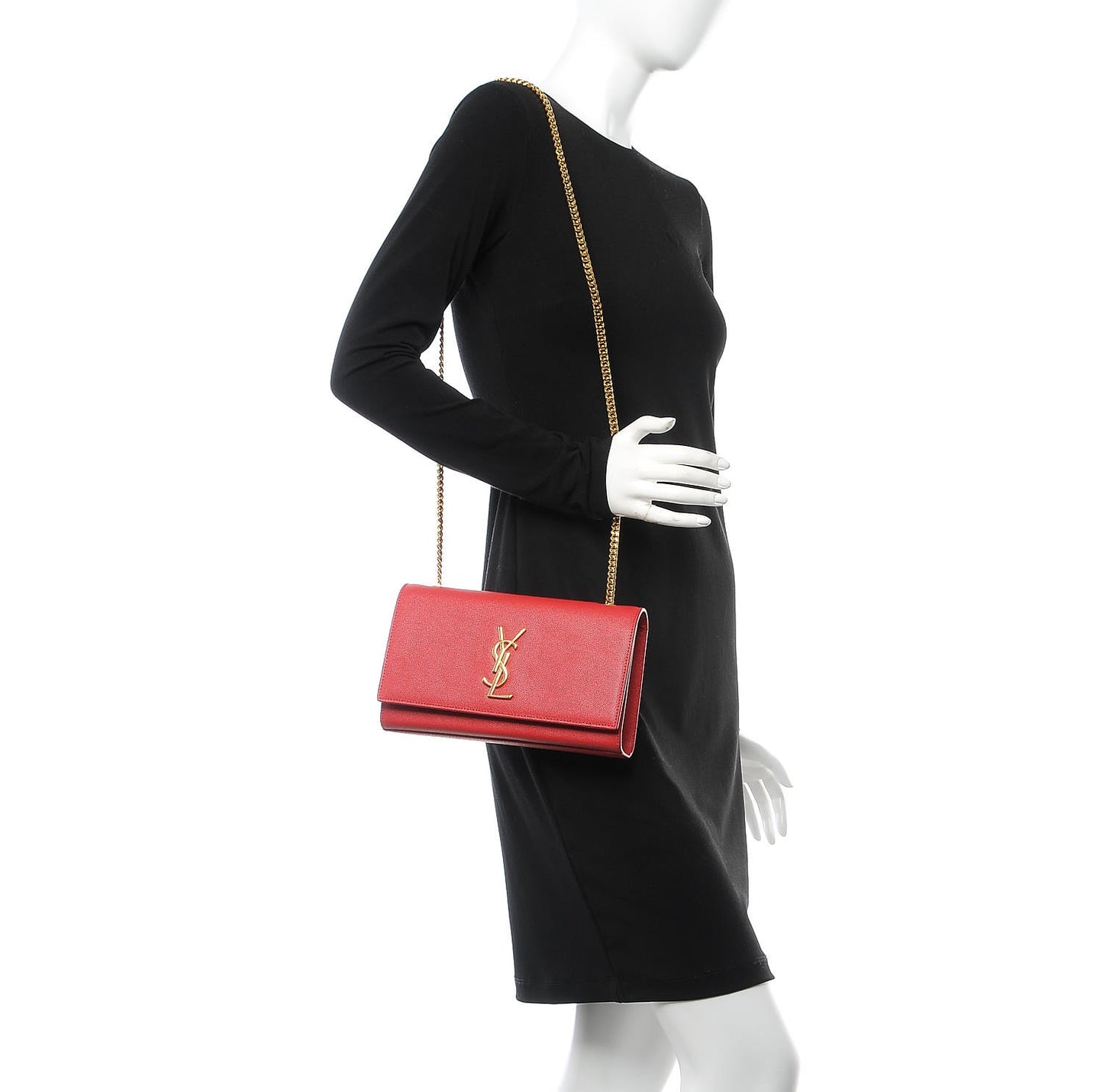 Grain De Poudre Medium Monogram Kate Satchel Bandana Red