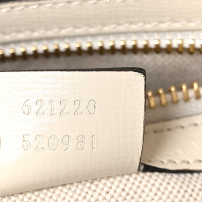 Gucci GG Supreme Monogram Azalea Calfskin Small Horsebit 1955 Top Handle Bag Beige Ebony Mystic White 7 of 10