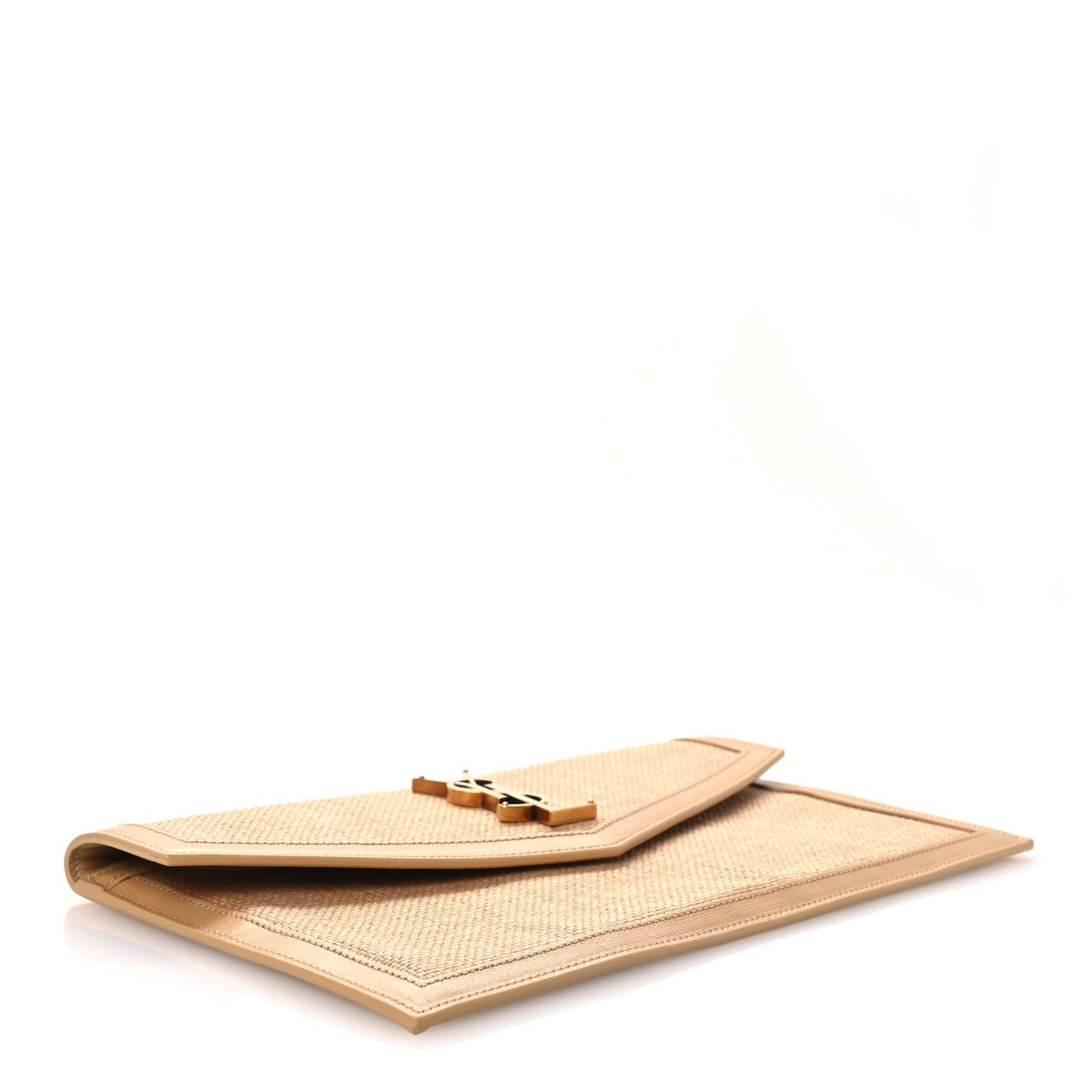 Micro Raffia Uptown Pouch Natural Hay Blush