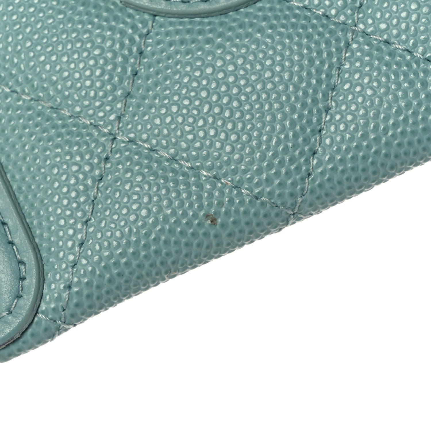 Chanel Caviar Quilted Filigree Card Holder Light Blue 9 of 9