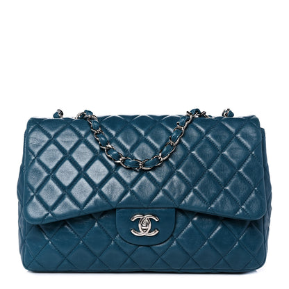 Chanel Lambskin Quilted Jumbo Single Flap Turquoise 1 of 9