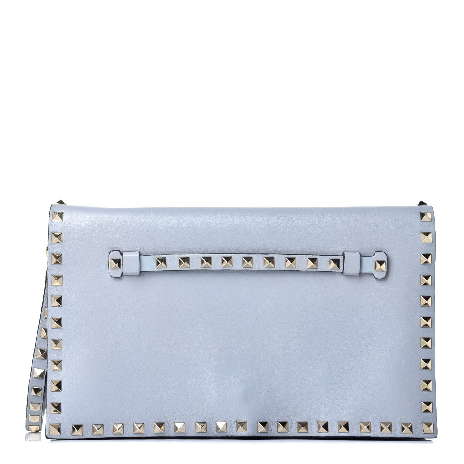 Valentino Garavani Nappa Rockstud Wristlet Clutch Water Sky 1 of 10