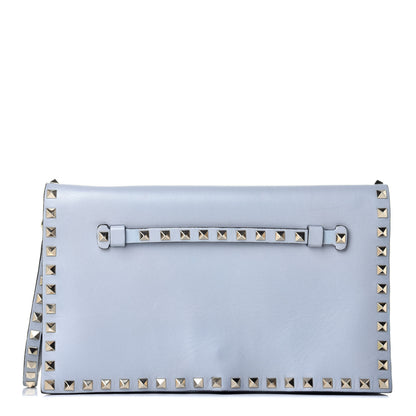 Valentino Garavani Nappa Rockstud Wristlet Clutch Water Sky 1 of 10