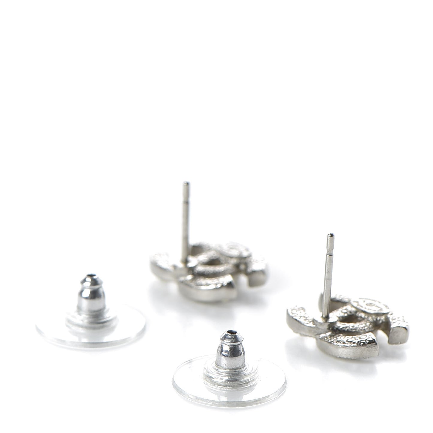 Crystal CC Earrings Silver