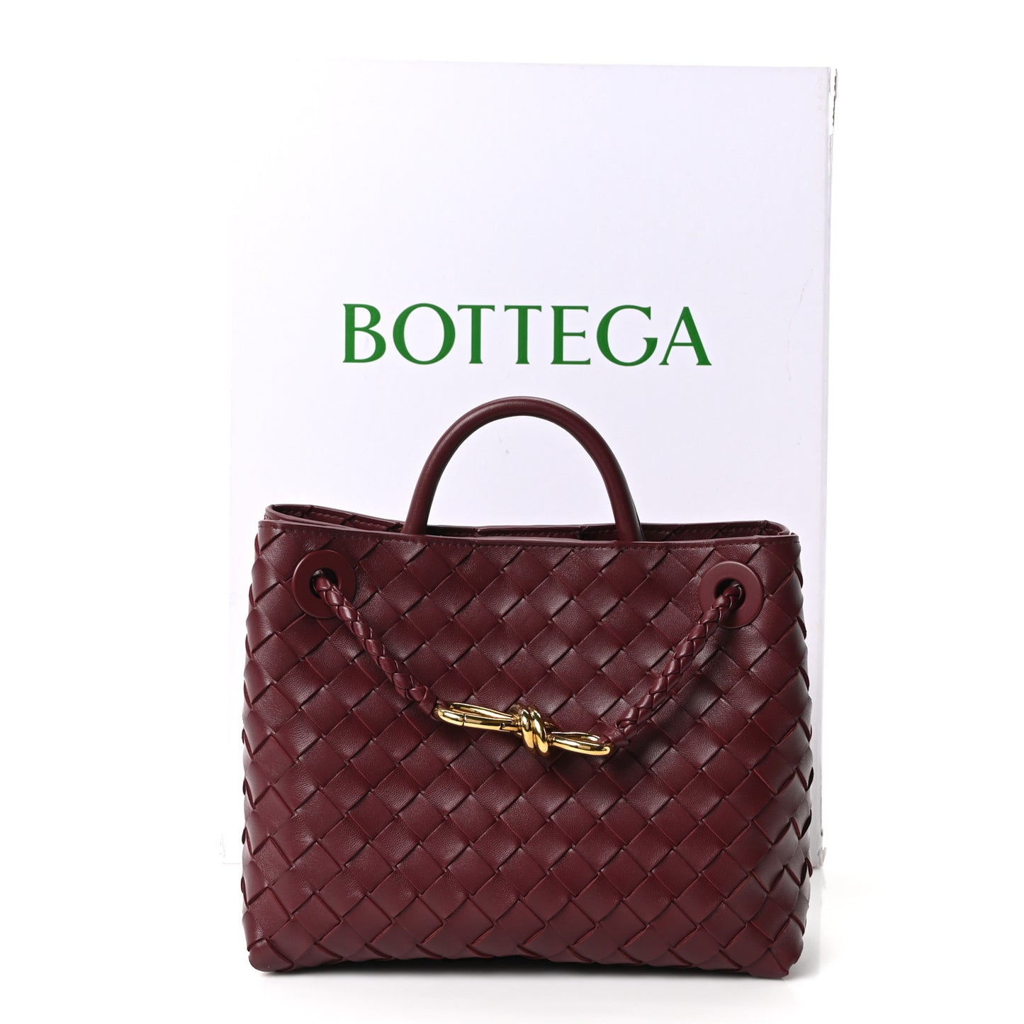 Nappa Intrecciato Small Andiamo Shoulder Bag Barolo