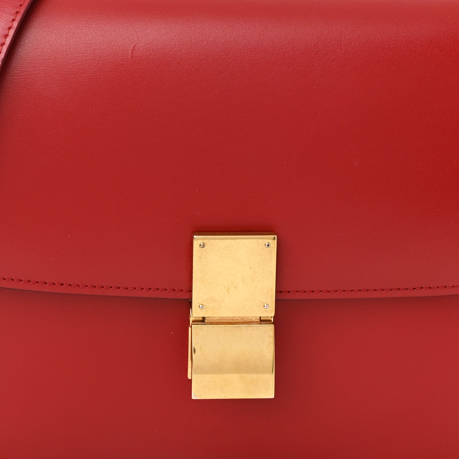 Celine Box Calfskin Medium Classic Box Flap Bag Red 8 of 10