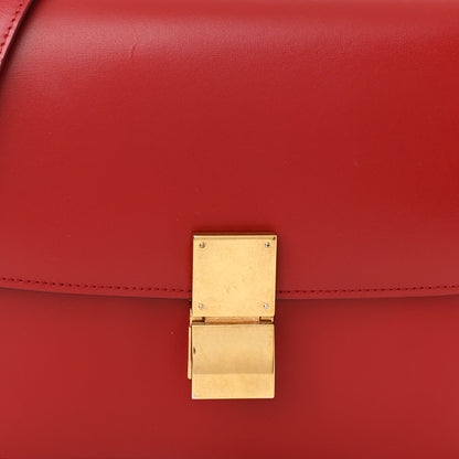 Celine Box Calfskin Medium Classic Box Flap Bag Red 8 of 10