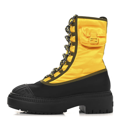 Fendi Nylon Baguette Domino 50mm Biker Boots 40 Mimosa Black 1 of 9