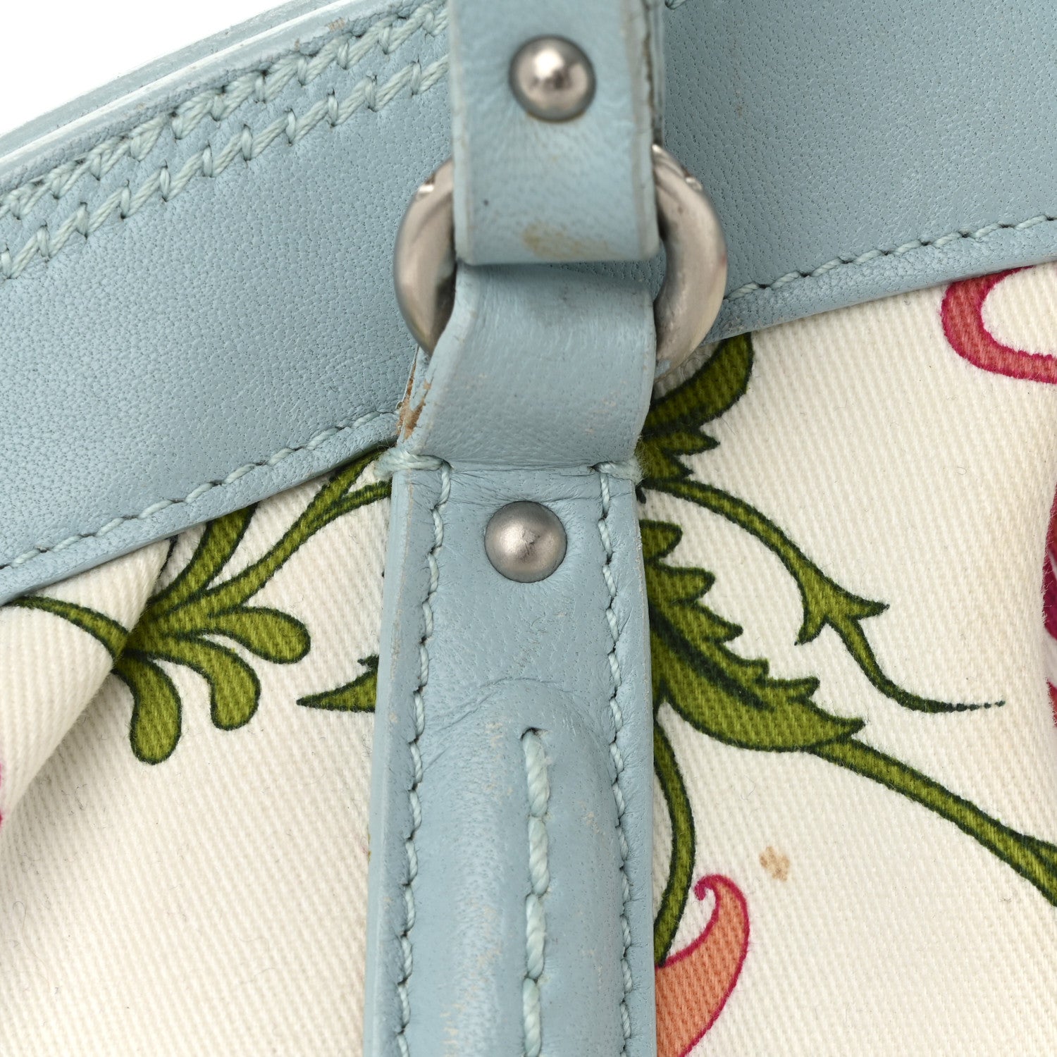 Christian Dior Canvas Floral Frame Satchel 13 of 16