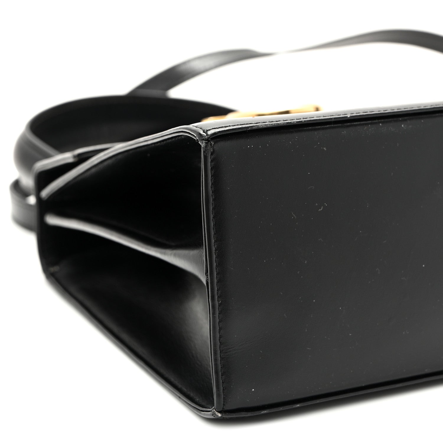 Salvatore Ferragamo Hammered Calfskin Small Iconic Top Handle Bag Black Black 8 of 11